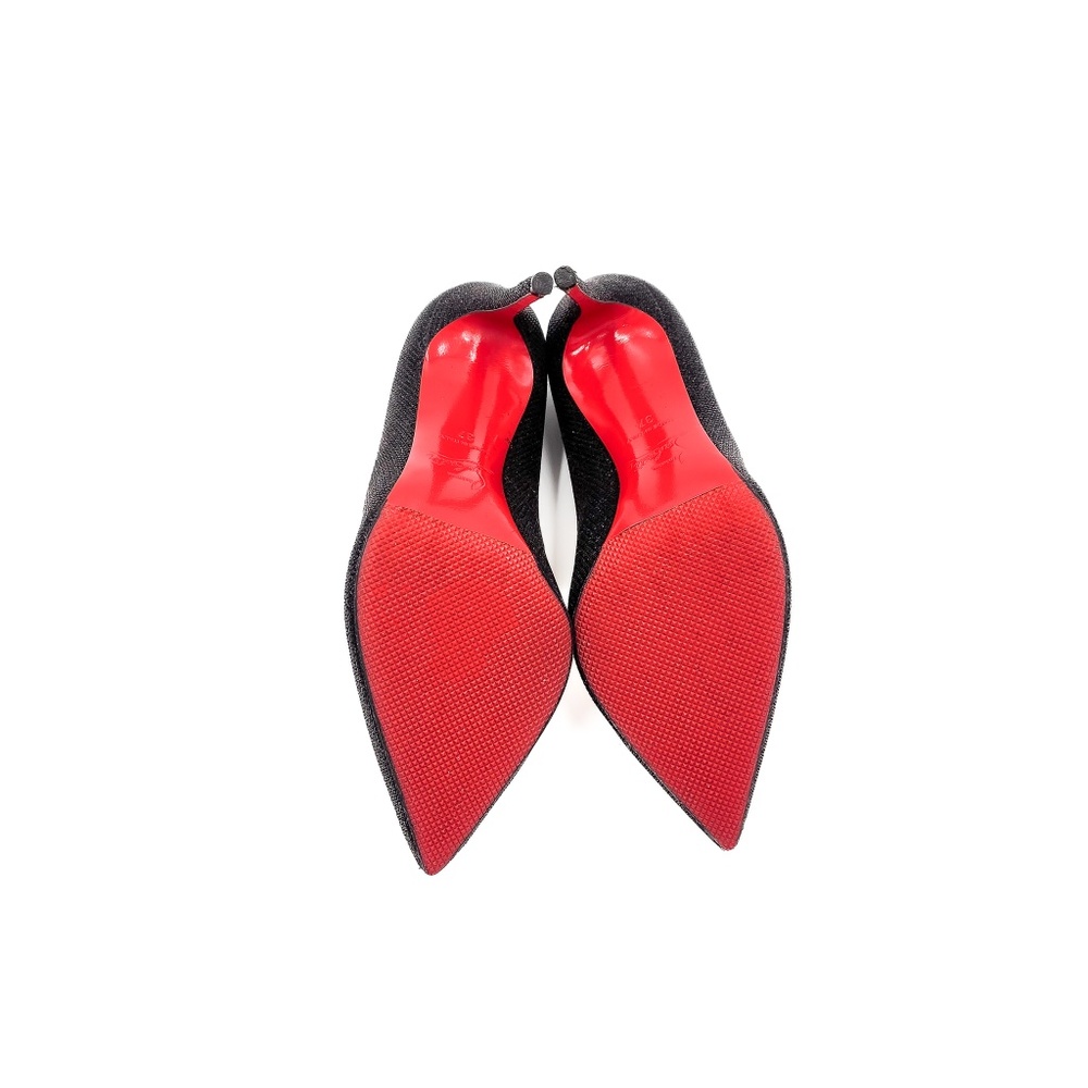 Christian Louboutin Coralta Mia 100 Glitter Tisse Heart Studded Pumps EU 37 - Picture 9 of 9